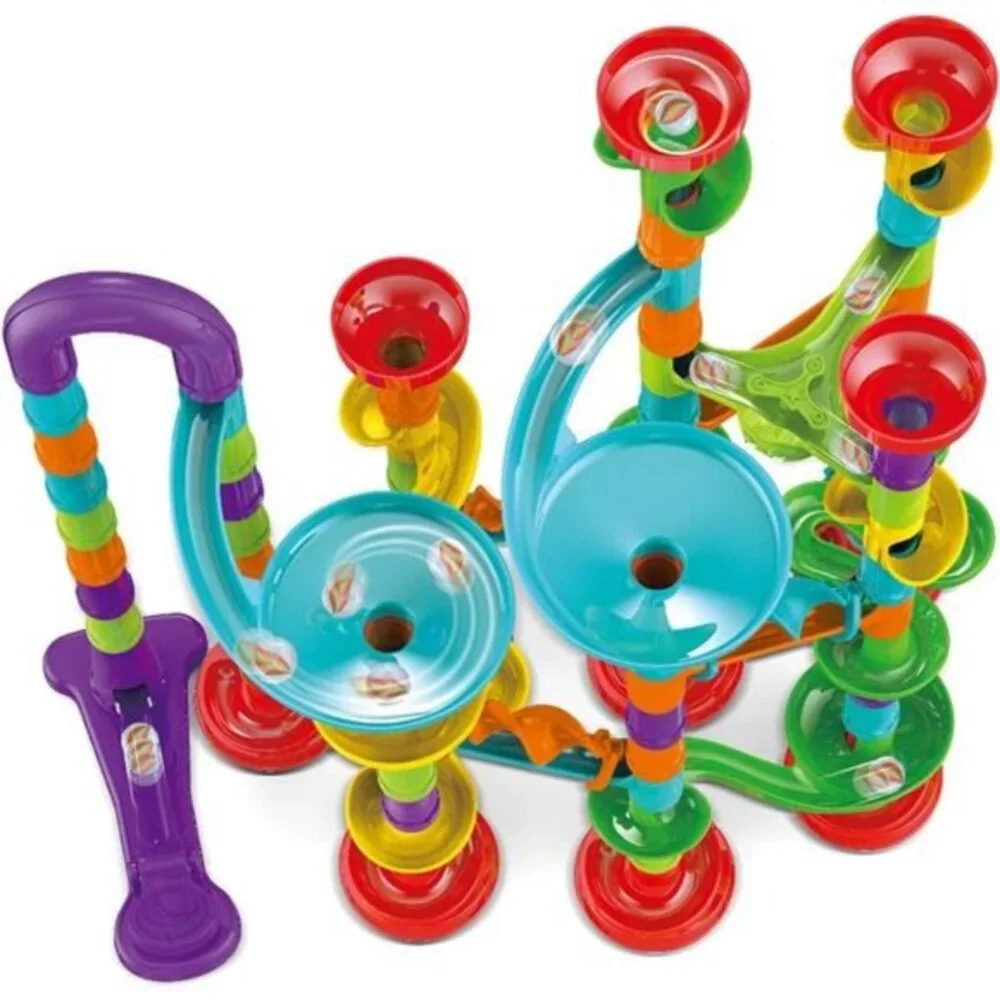 113 Pcs Marble Run for Kids Compact Set, STEM Learning Construction Building Toy